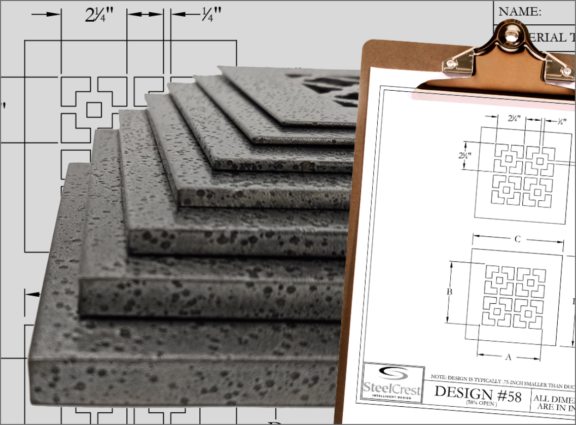 Custom registers and access panels for that special touch, as well as decorative and stylish air return covers